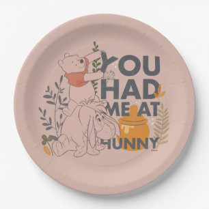 Assiettes En Carton Winnie le Pooh et l'Eeyore  Tu m'as eu à Hunny