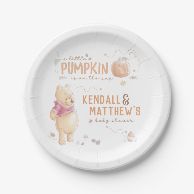Assiettes En Carton Winnie l'Ooh | Baby shower Citrouille d'automne (Devant)
