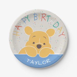 Assiettes En Carton Winnie l'Ooh   Joyeux anniversaire