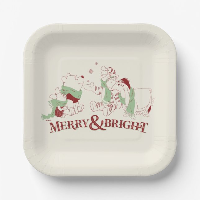 Assiettes En Carton Winnie l'Ooh | Merry & Bright (Recto)
