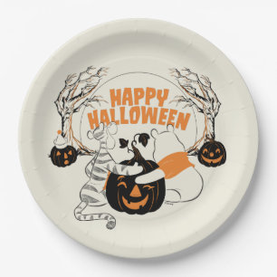 Assiettes En Carton Winnie l'Ourson & Eeyore   Bonne Halloween