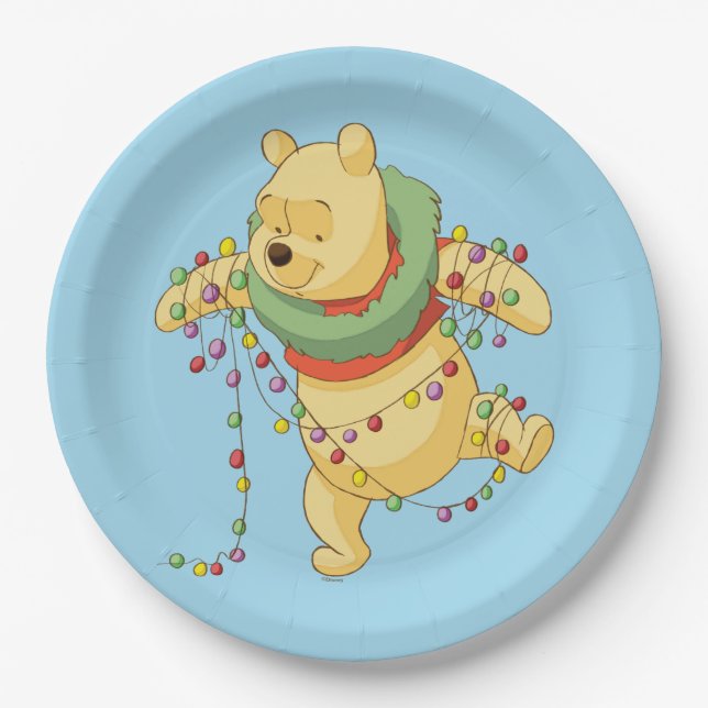 Assiettes En Carton Winnie l'Ourson| Mauvais feux de Noël (Devant)