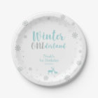 Winter Onederland 1er Anniversaire Plaques papier 