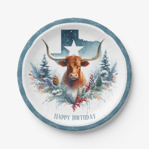 Assiettes En Carton Winter Vibes Texas Longhorn Anniversaire