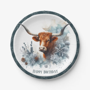 Assiettes En Carton Winter Vibes Texas Longhorn Anniversaire