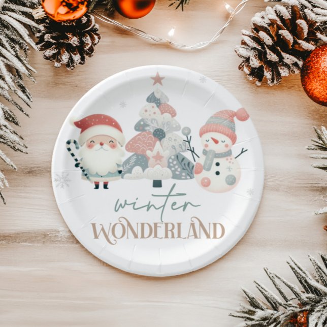 Assiettes En Carton Winter Wonderland Noël (Créateur téléchargé)