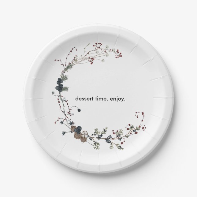 Assiettes En Carton Winterberry Rustic Boho Fleur sauvage Gardens dess (Devant)