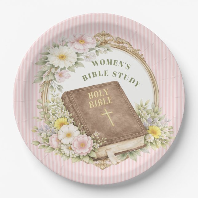 Assiettes En Carton Women's Bible Study | Spring Flowers (Devant)