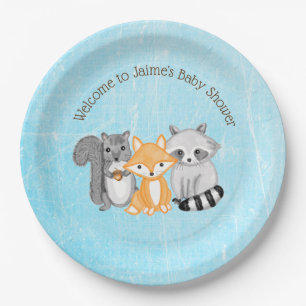 Assiettes En Carton Woodland Creatures Le Baby shower du garçon