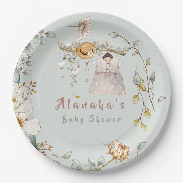 Assiettes En Carton Woodland Greenery Plaques de papier rustique pour  (Devant)