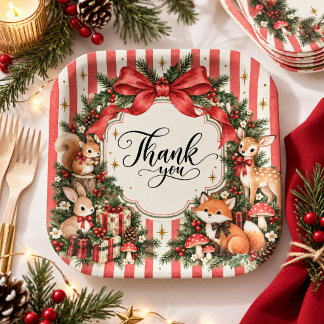 Assiettes En Carton Woodland Noël Anniversaire Hiver ONEderland