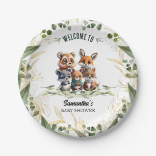 Assiettes En Carton Woodland se demande : Un Baby shower d'amis forest