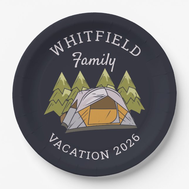 Assiettes En Carton Woodlands Camping Voyage Famille Réunion Personnal (Devant)