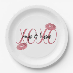 Assiettes En Carton XOXO Kisses Rose Lips soumission personnalisée