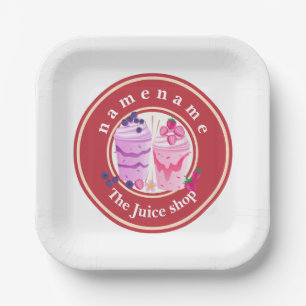 Assiettes En Carton Yaourt froid Smoothies fruits magasin de jus nom d