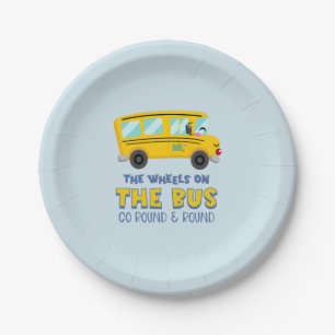 Assiettes En Carton Yellow School Bus 1er anniversaire