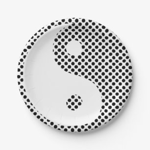 Assiettes En Carton Yin Yang - Plaques Polka Dot Papier