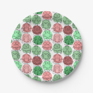 Assiettes En Carton Yoga pose motif Yoga sans couture motif 18