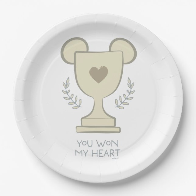 Assiettes En Carton You Won My Heart Mickey Mouse Trophy Graphic (Devant)