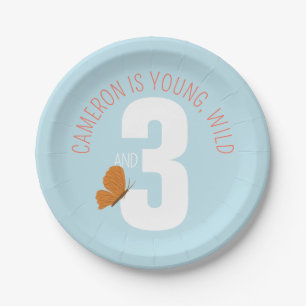 Assiettes En Carton Young Wild et Three Birthday