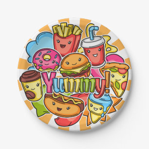 Assiettes En Carton Yummy Fast Food