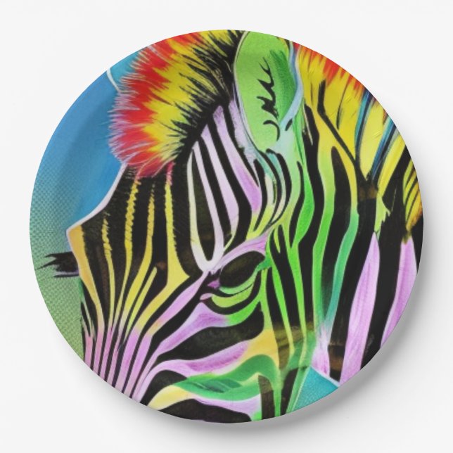 Assiettes En Carton Zany Zebra (Devant)