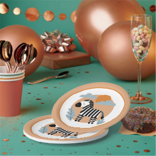 Assiettes En Carton Zèbre Fantaisiste Inspiré du Style Scandinave