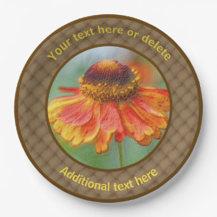 Assiettes En Carton Zinnia Daisy Fleur Nature Art Personnalisé Party