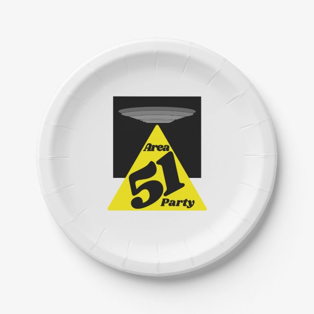 Assiettes En Carton Zone 51 OVNI, Anniversaire (Devant)