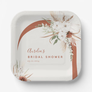 Assiettes en papier à motif d'arche florale en ter