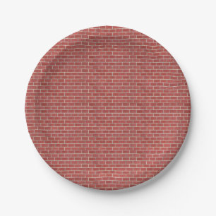 Assiettes en papier à motif de mur de briques roug