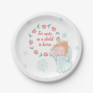 Assiettes en papier ange de Noël mignon