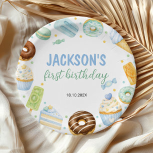 Assiettes en Papier Anniversaire Donut Pastel Swee