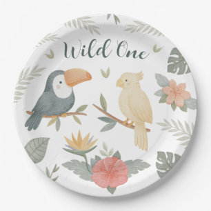 Assiettes en papier Anniversaire Tropical Safari '