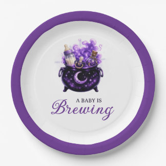 Assiettes en Papier Baby Is Brewing Baby Shower Ha