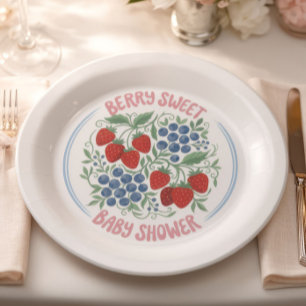 Assiettes en papier Baby Shower Berry Sweet Frai