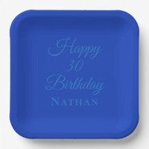 Assiettes en Papier Bleu Royal pour Enfants, Homme