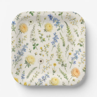 Assiettes en papier botanique de printemps