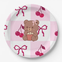 Assiettes en papier Bows & Bears