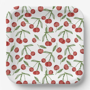 Assiettes en Papier Cerises, Fête de Fruits Rouges