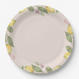 Assiettes en papier citron rose