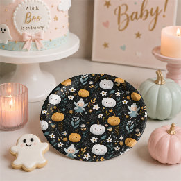 Assiettes en Papier Citrouille Fée Baby Shower Hal