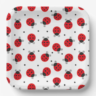 Assiettes en papier coccinelle, Fête des insectes