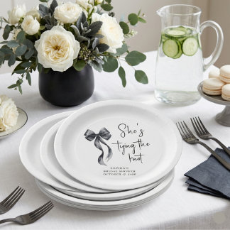 Assiettes en papier Coquette Black Bow pour la dou
