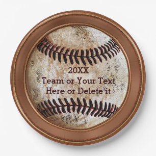Assiettes en papier de baseball vintage personnali
