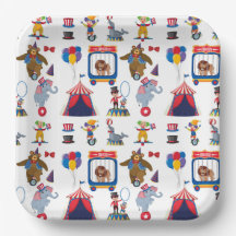 Assiettes en Papier de Cirque, Fournitures de Fête
