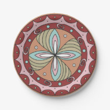 Assiettes en papier de la fleur sacrée de la cultu