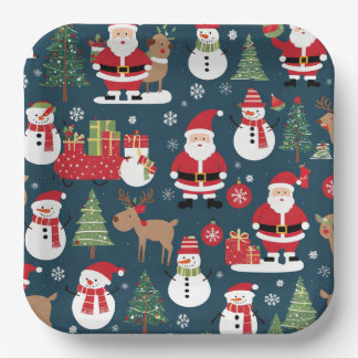 Assiettes en papier de Noël