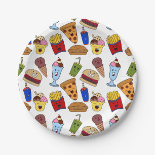 Assiettes en Papier de Nourriture Rapide Drôles