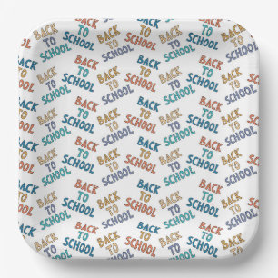 Assiettes en papier de rentrée scolaire, Bienvenue